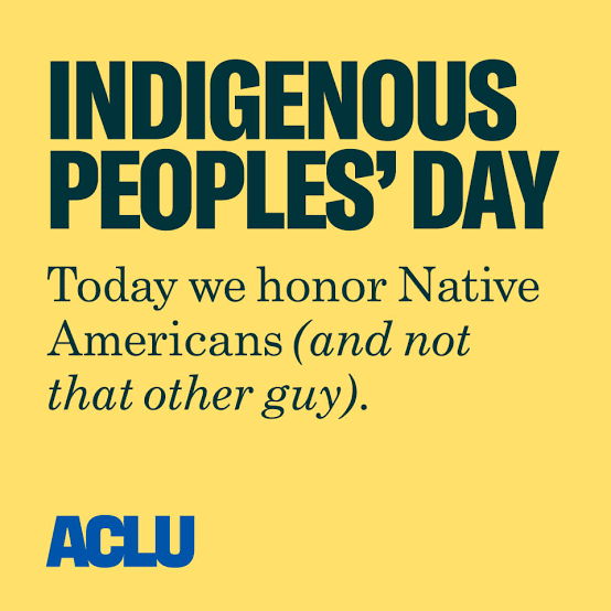 Happy Indigenous Peoples' Day from all of us at the ACLU! Happy Indigenous Peoples' Day from all of us at the ACLU!
