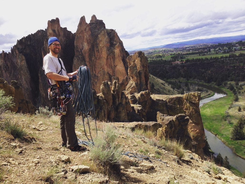 Martin at the top of Smith Rock. Martin at the top of Smith Rock.