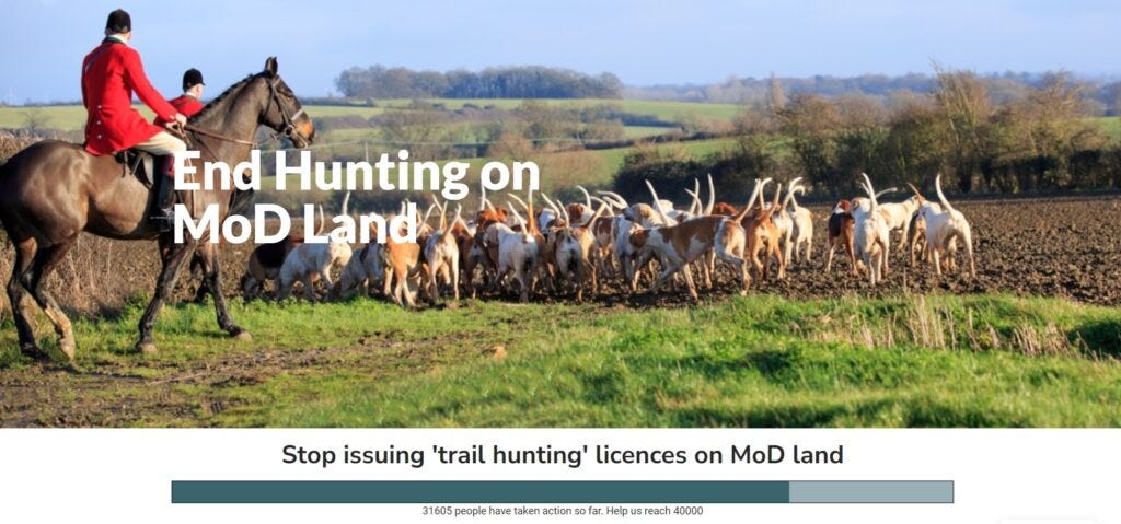 End hunting on MoD land End hunting on MoD land