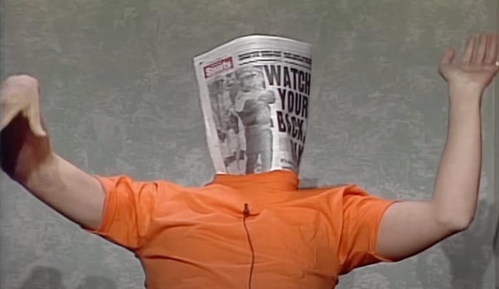 It's Crazy Newspaper Face. Isn't that crazy?