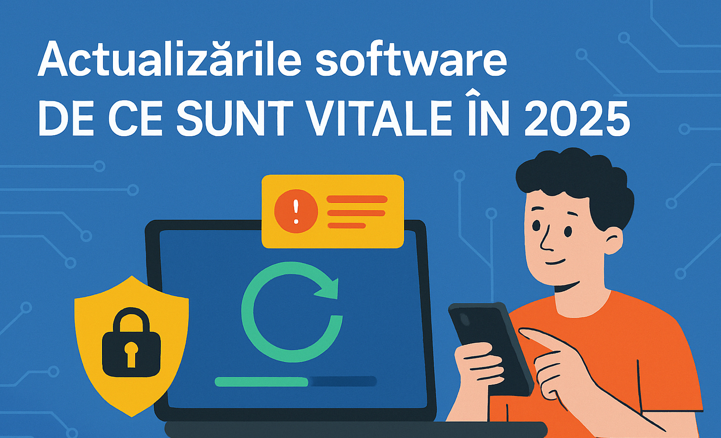 Grafică pentru securitate digitală: Ghid rapid pentru actualizările software – De ce și cum să le faci constant