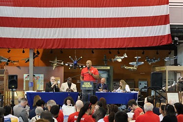 Colin giving a speech