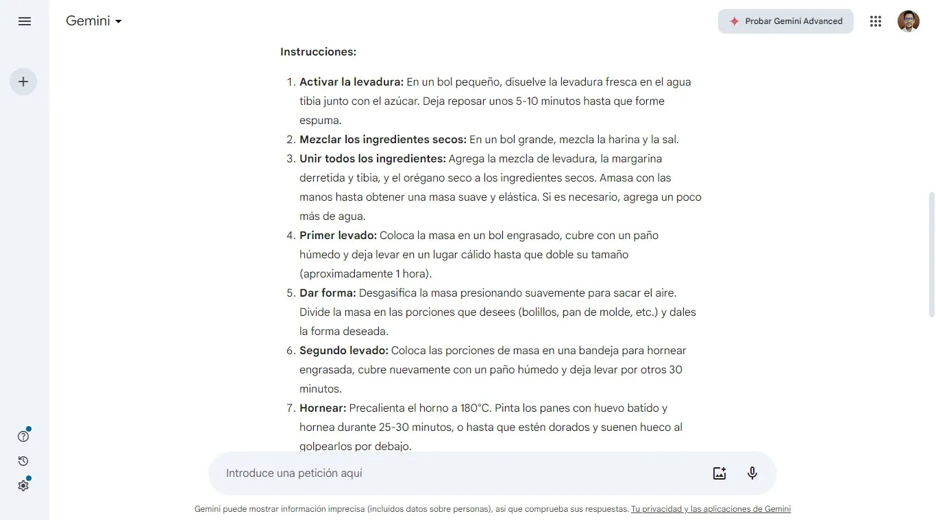 Instrucciones a seguir.