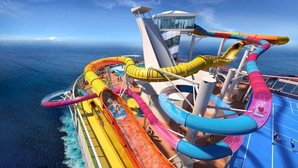 waterslides on a cruiseship