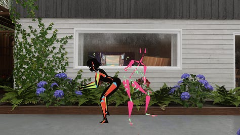 In these images, ArmaniXR and Noppers strike some fun poses wearing full-body trackers together.