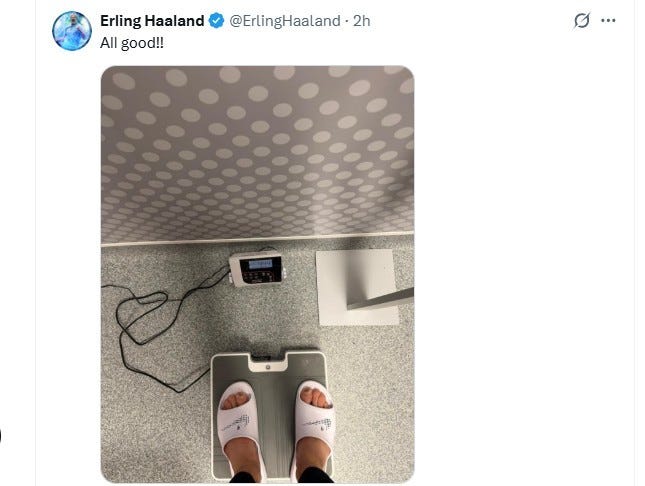 Imagen publicada por Haaland en sus redes sociales.