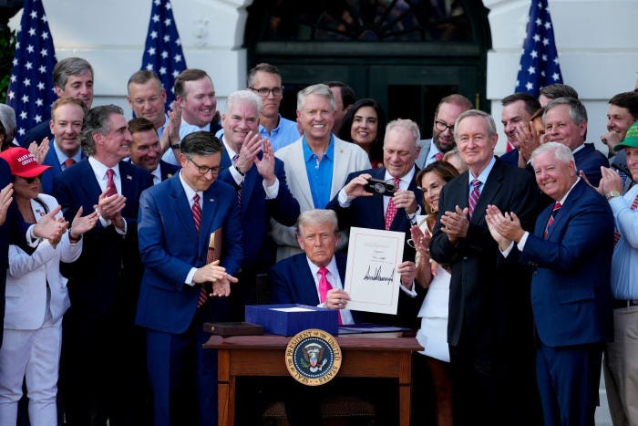 Trump Signs 'Big, Beautiful Bill' Into Law in July Fourth Ceremony - WSJ
