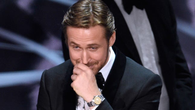 Ryan Gosling Explains His Infamous Laugh at the Oscars Ryan Gosling Explains His Infamous Laugh at the Oscars
