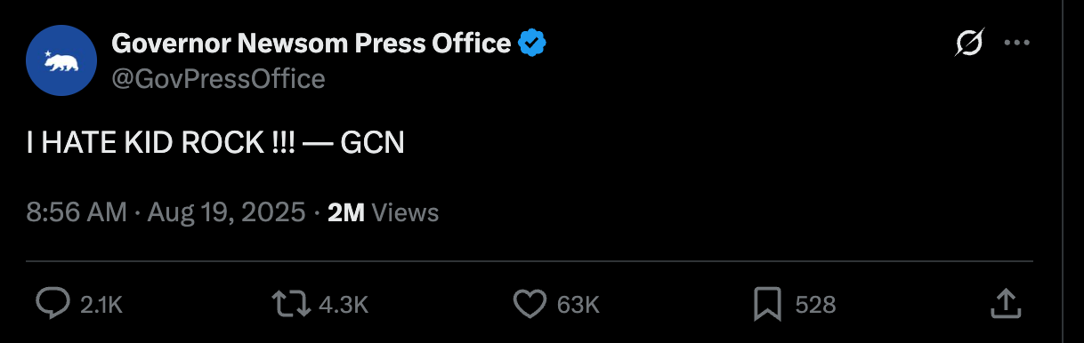 Newsom Press: I HATE KID ROCK !!! -- GCN