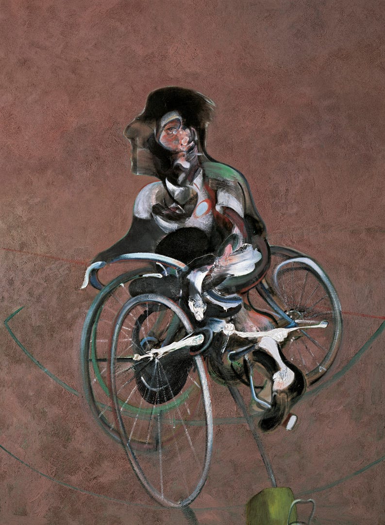Portrait of George Dyer Riding a Bicycle (Francis Bacon,1966)