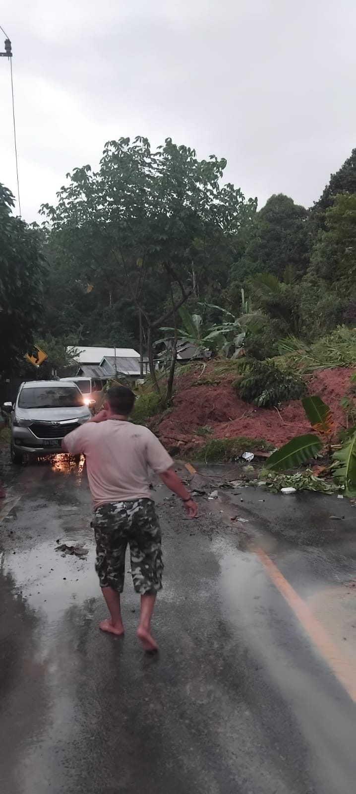 Floods and landslides hit Bali: blocked roads, submerged rice fields, and homes surrounded by rising water..