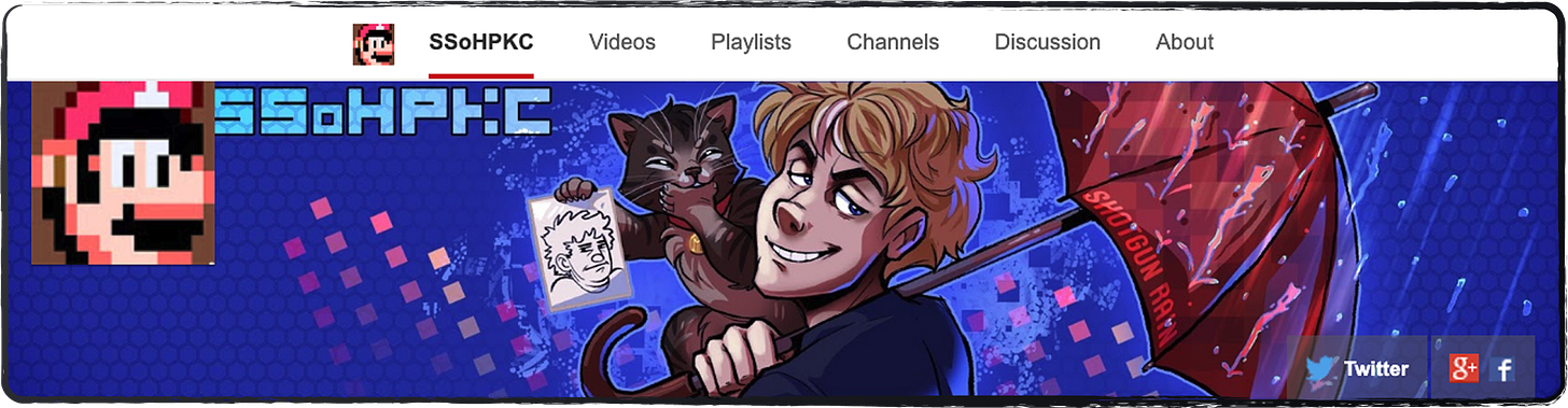 Image showing an old header image from 2014 of SSoHPKC's YouTube channel.