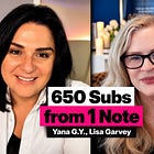 How She Got 650 Subscribers From 1 Substack Note