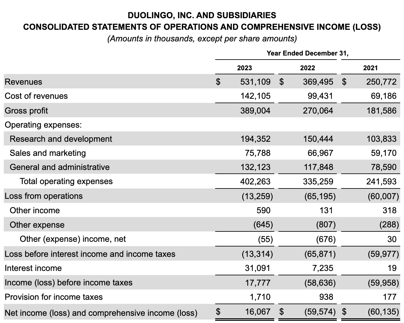 Duolingo profitability