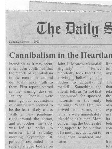 Fictional newspaper clippings for Alone Together