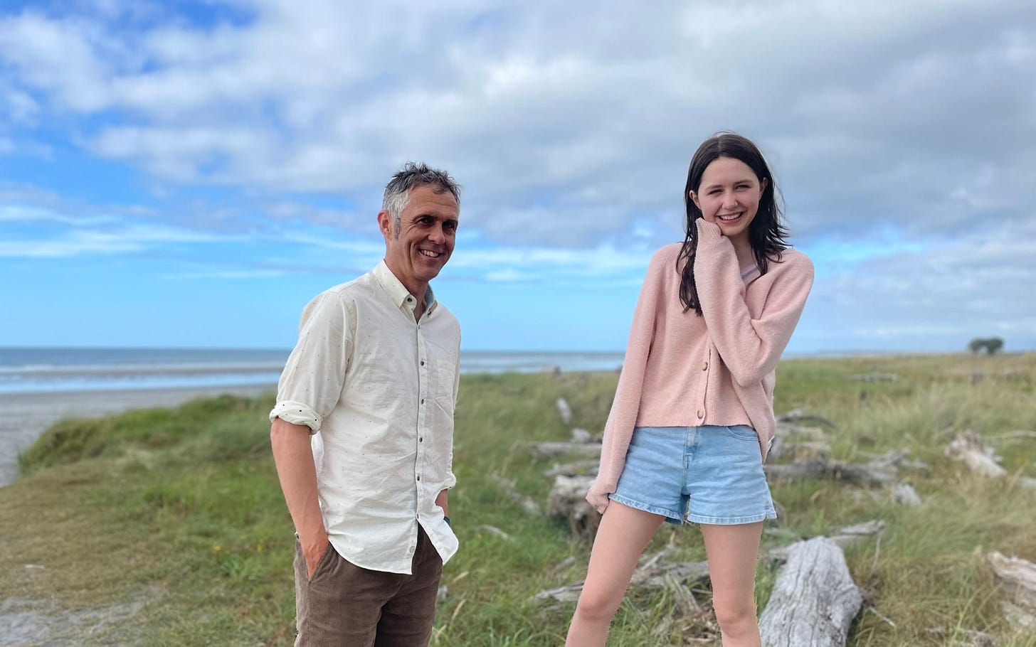 Glen Scanlon and daughter Eve Scanlon, Carter's Beach, Westport.