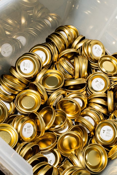 caviar kilos, packing by hand, empty sterile tins