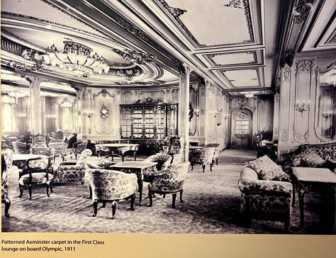 Photos of the Olympic First Class Lounge and the First Class Smoking Room