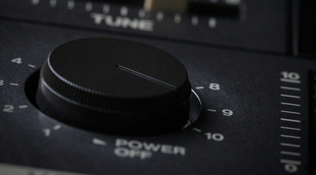 a close up of a radio control panel