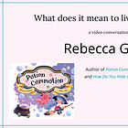 What does it mean to live a creative life? with Rebecca Grant