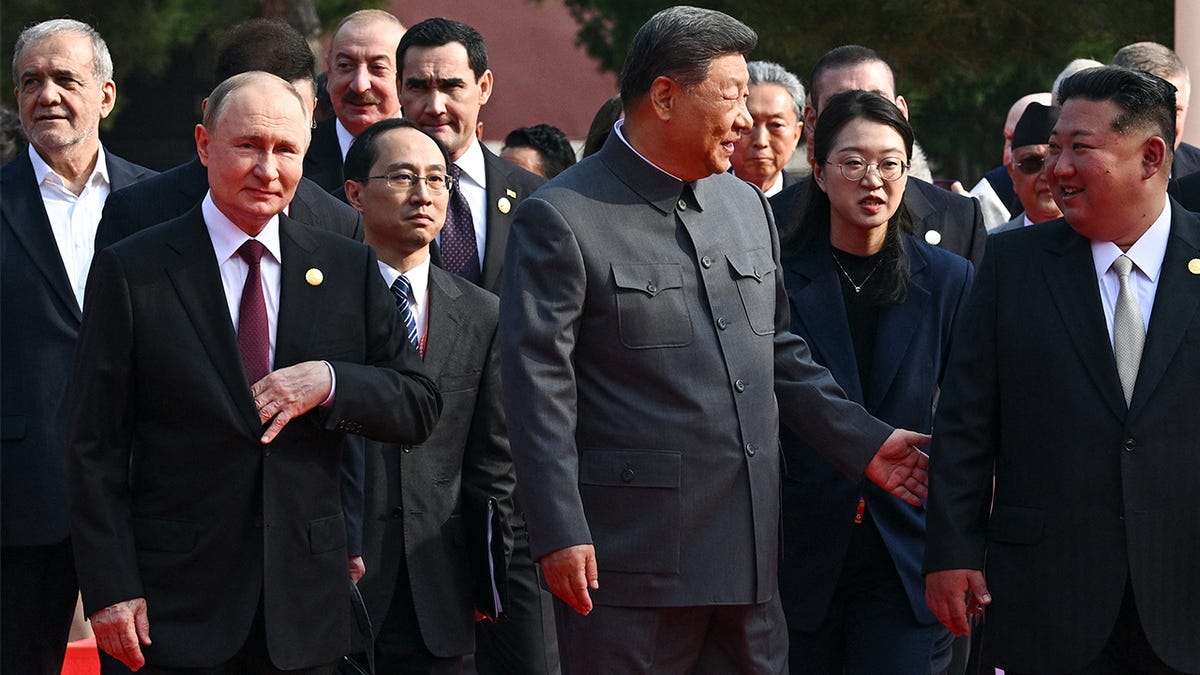 Vladimir Putin, Xi Jinping, Kim Jong Un and Masoud Pezeshkian