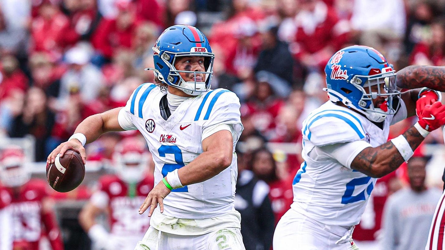Jaxson Dart Becomes Ole Miss' Career Leader in Total Offense on  Record-Setting Day at Arkansas - Ole Miss Athletics - Hotty Toddy