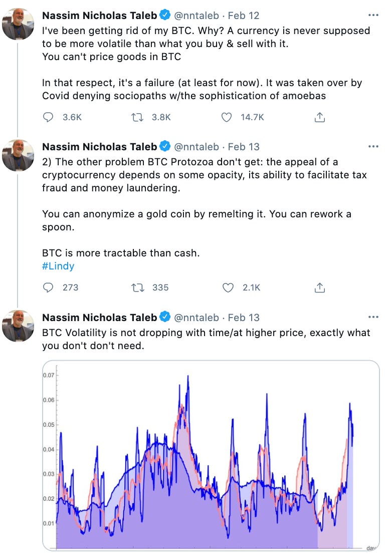 Nassim Taleb on Bitcoin - by Bee