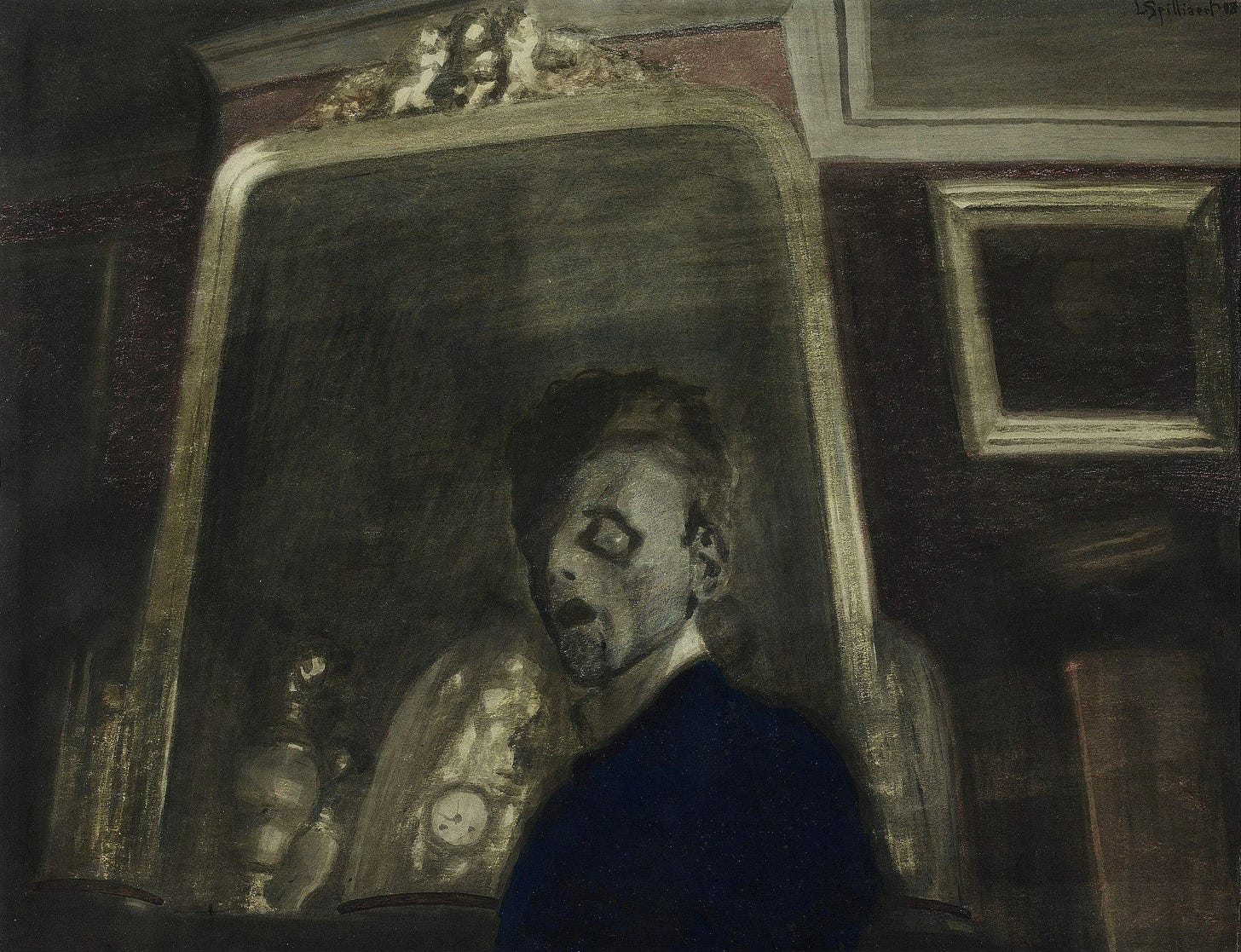 Self Portrait in Front of a Mirror by Léon Spilliaert | Buy Fine Art Prints  Online
