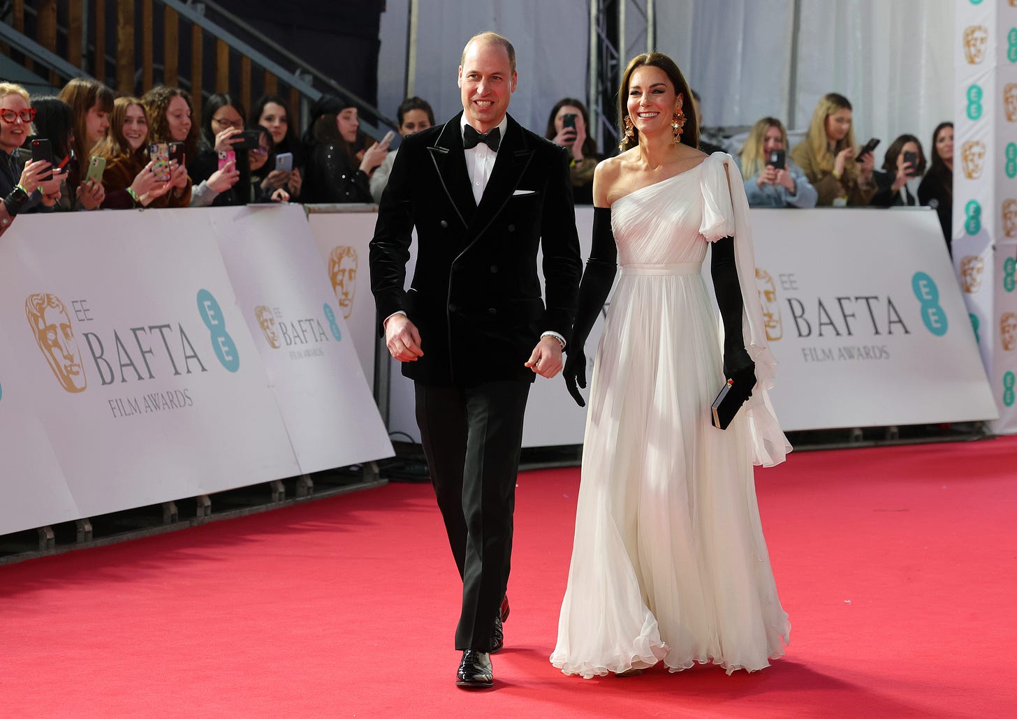 William and Kate on the red carpet at BAFTAs