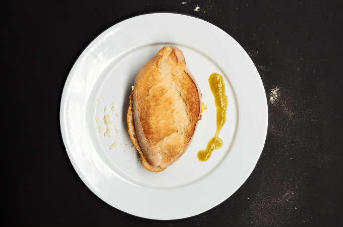 egg breakfast Torta on plate