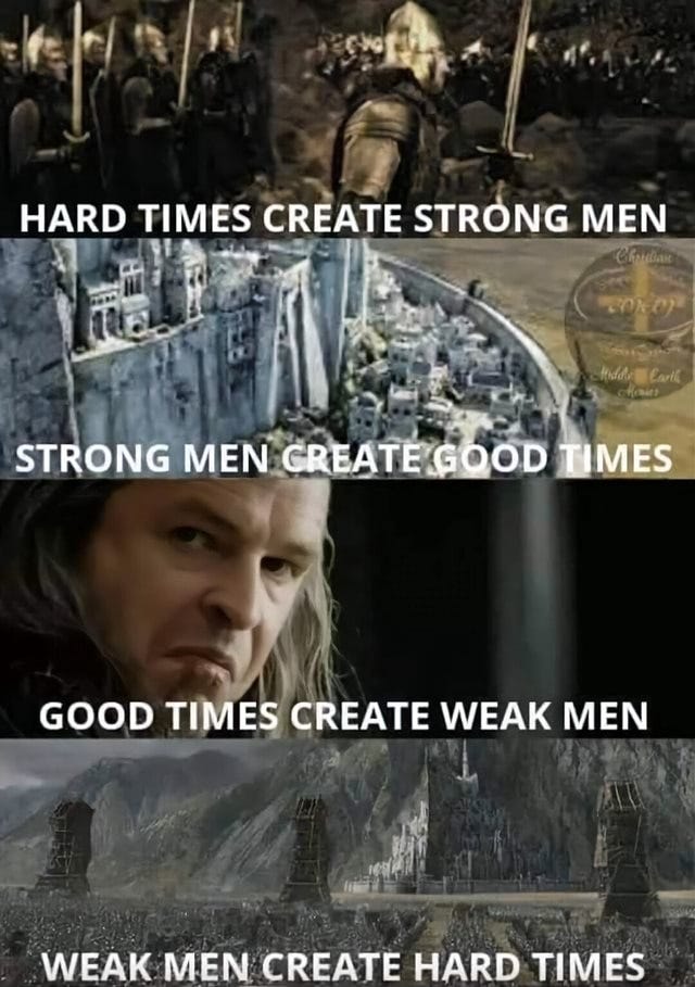 hard times create strong men