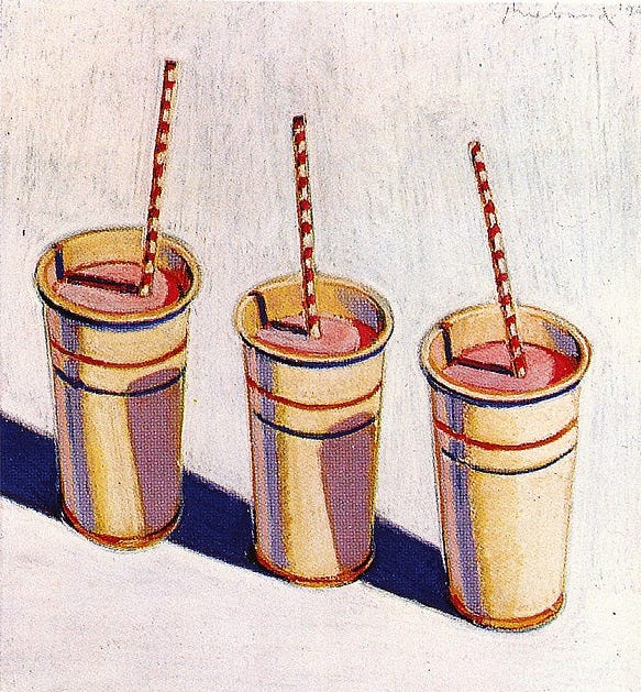 Three Strawberry Shakes - Wayne Thiebaud - 1964