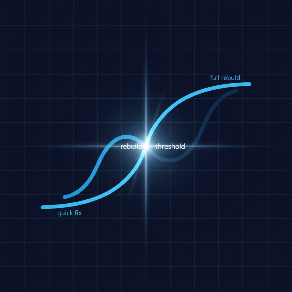 The Rebuild Threshold: When Quick AI Fixes Cost More Than Starting Over The Rebuild Threshold: When Quick AI Fixes Cost More Than Starting Over