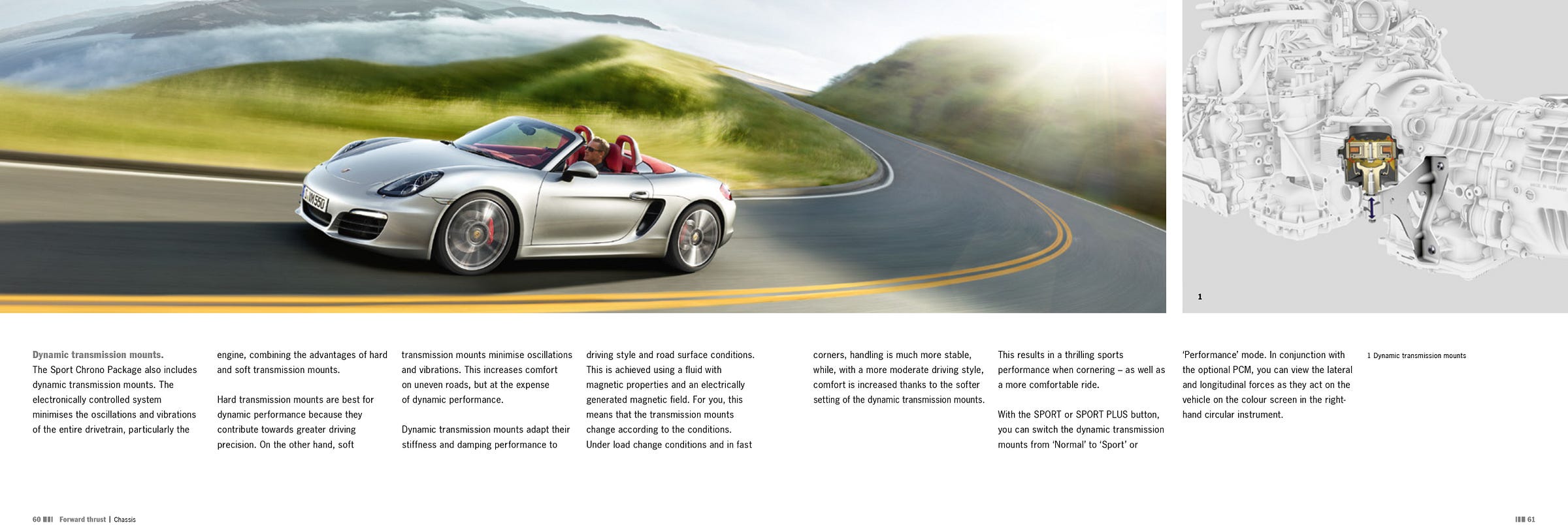 Porsche Boxster 981 2015 brochure magnetic engine mounts