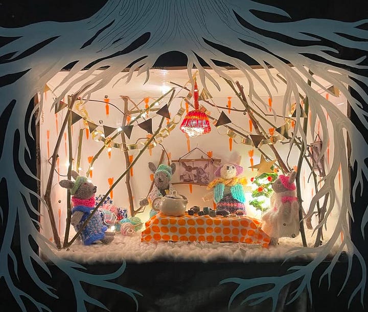 The Nibbles burrow in Wild and Woolly window display