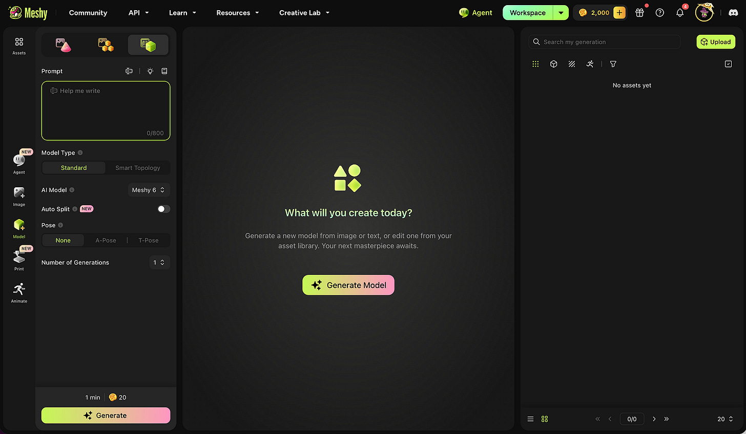 Meshy AI dashboard. Image by Jim Clyde Monge Meshy AI dashboard. Image by Jim Clyde Monge