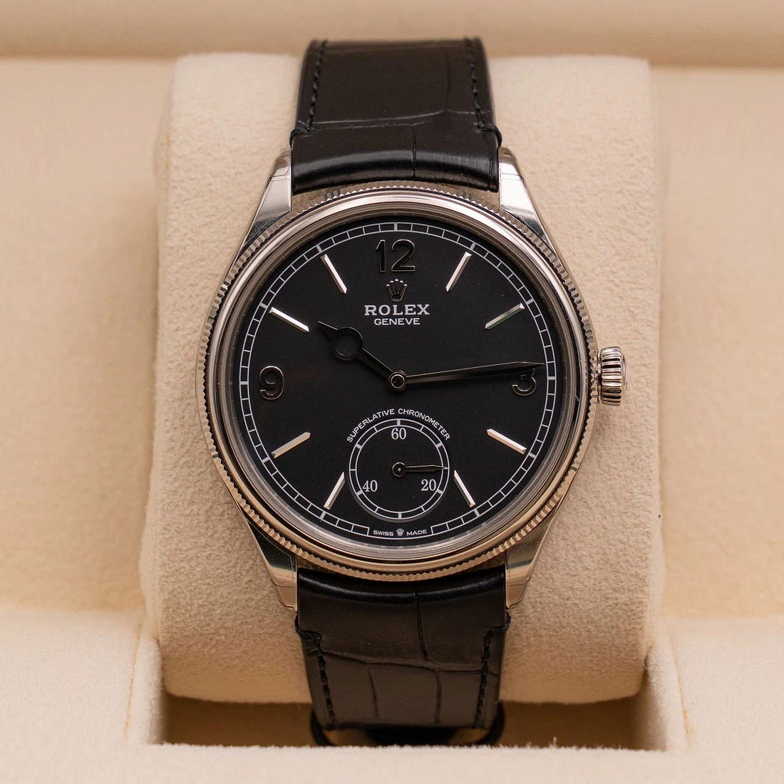 Rolex Cellini Dual Time White Gold / Black 50529-0007 Listing Image 1 Rolex Cellini Dual Time White Gold / Black 50529-0007 Listing Image 1