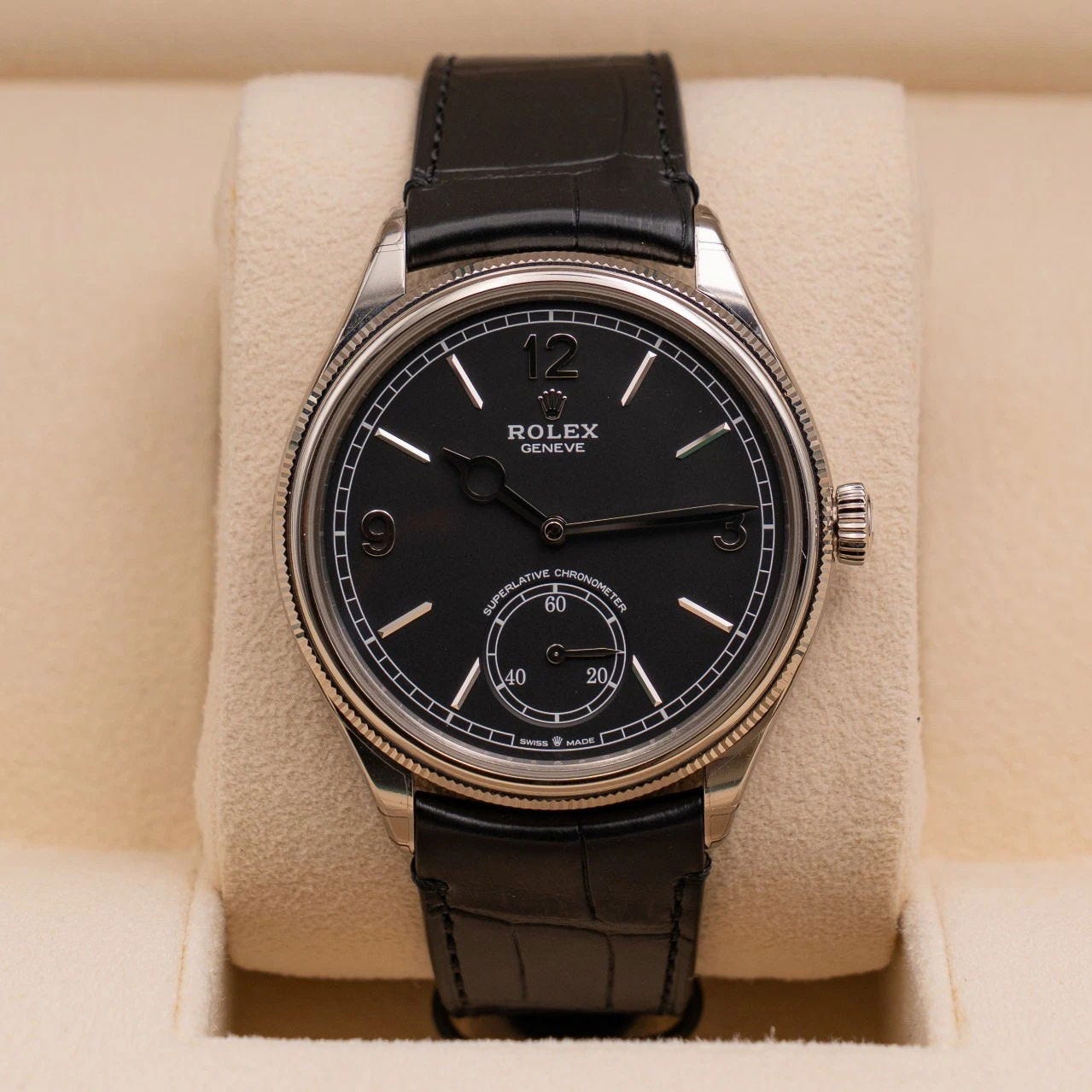 Rolex Cellini Dual Time White Gold / Black 50529-0007 Listing Image 1 Rolex Cellini Dual Time White Gold / Black 50529-0007 Listing Image 1