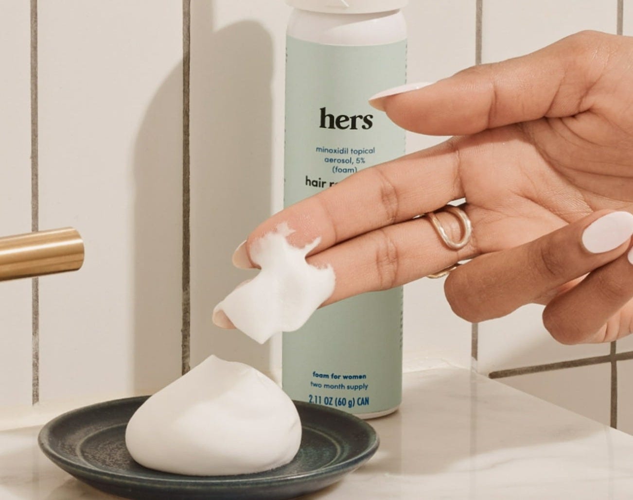 (2 pack) Hers Minoxidil 5% Topical Foam, Hair Regrowth Treatment for Women, 2.11 fl oz