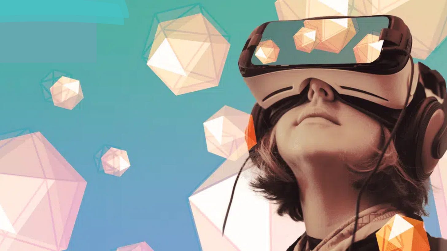 A woman wearing an AR/VR Headset