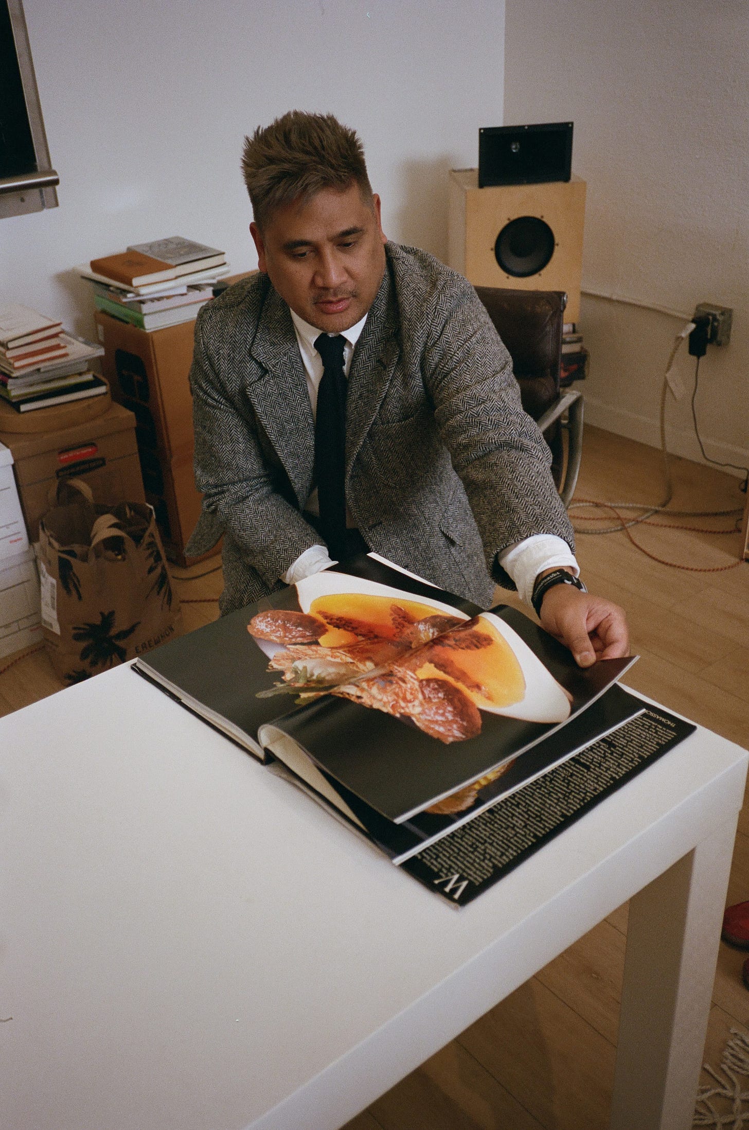 Aquino looks through Jean-Louis, Cooking With the Seasons