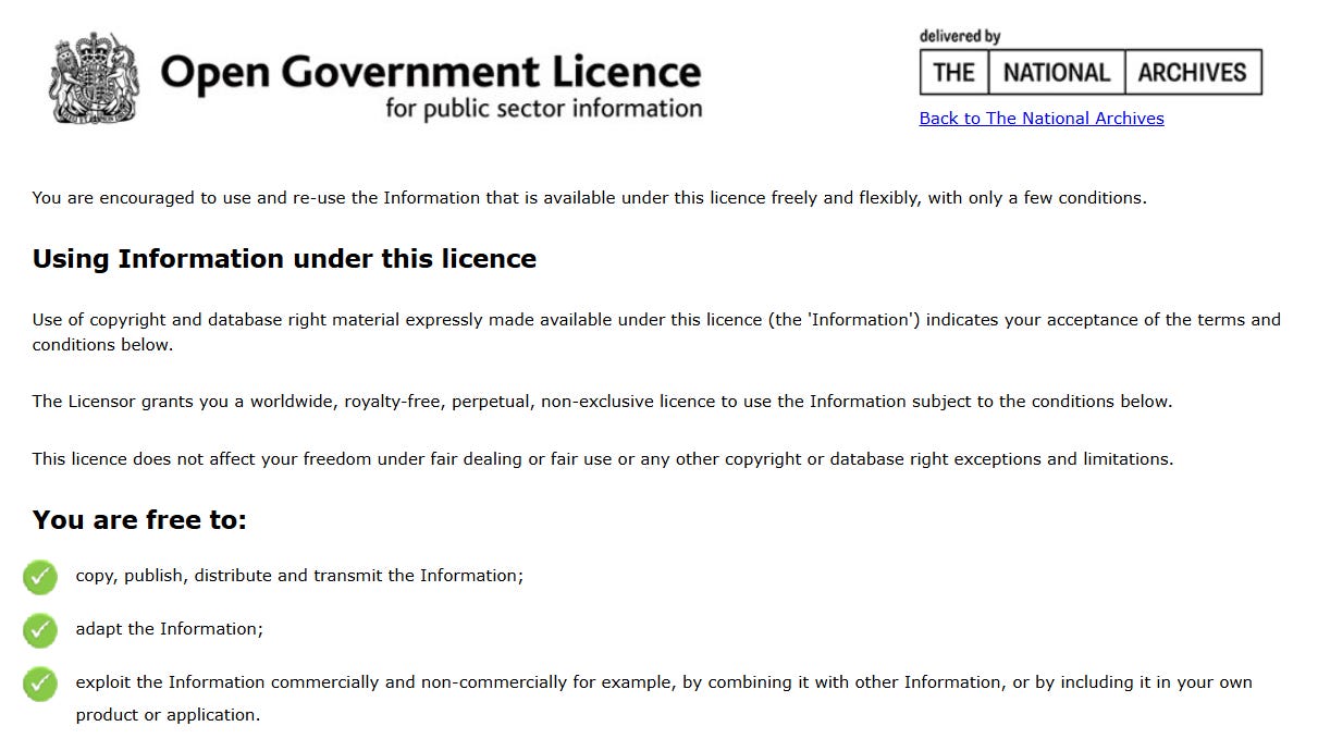 The license page of the National Archive of the UK Government by Federico Trotta The license page of the National Archive of the UK Government by Federico Trotta