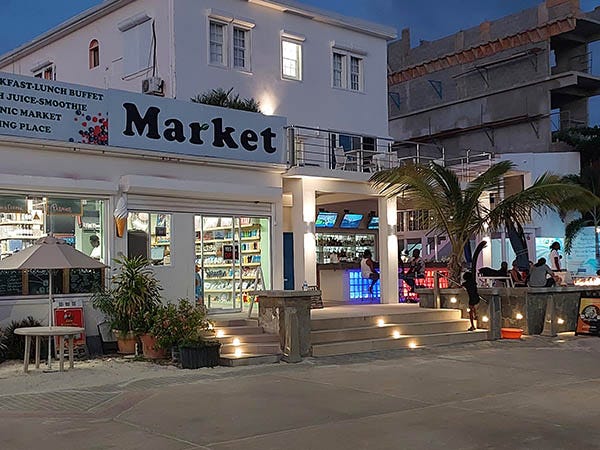 Market and Seaview Beach Hotel at Sint Maarten, Caribbean