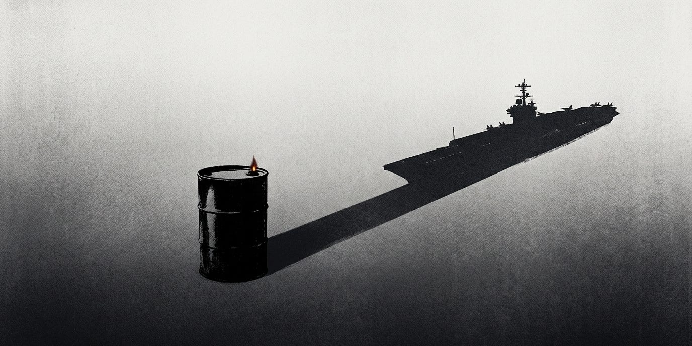 oil in military ship shadow