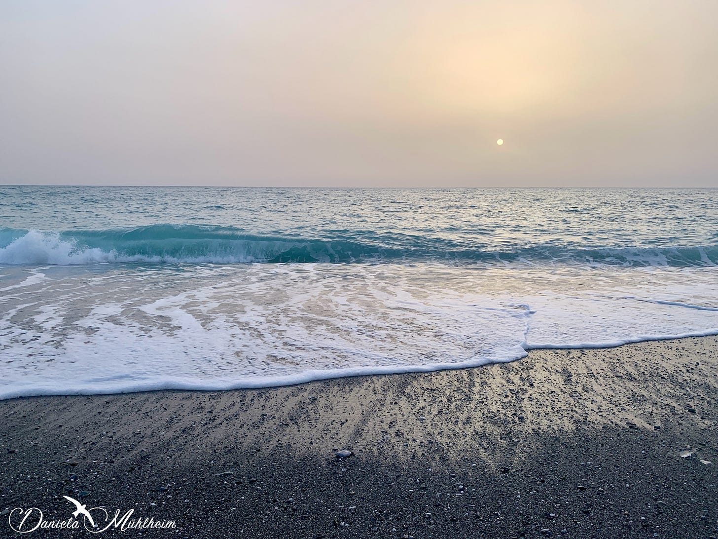 ocean view with sahara dust in the air ocean view with sahara dust in the air