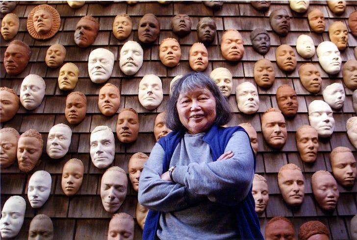 Ruth Asawa and clay masks she made of friends who came to visit her home and studio. Love you GUT!