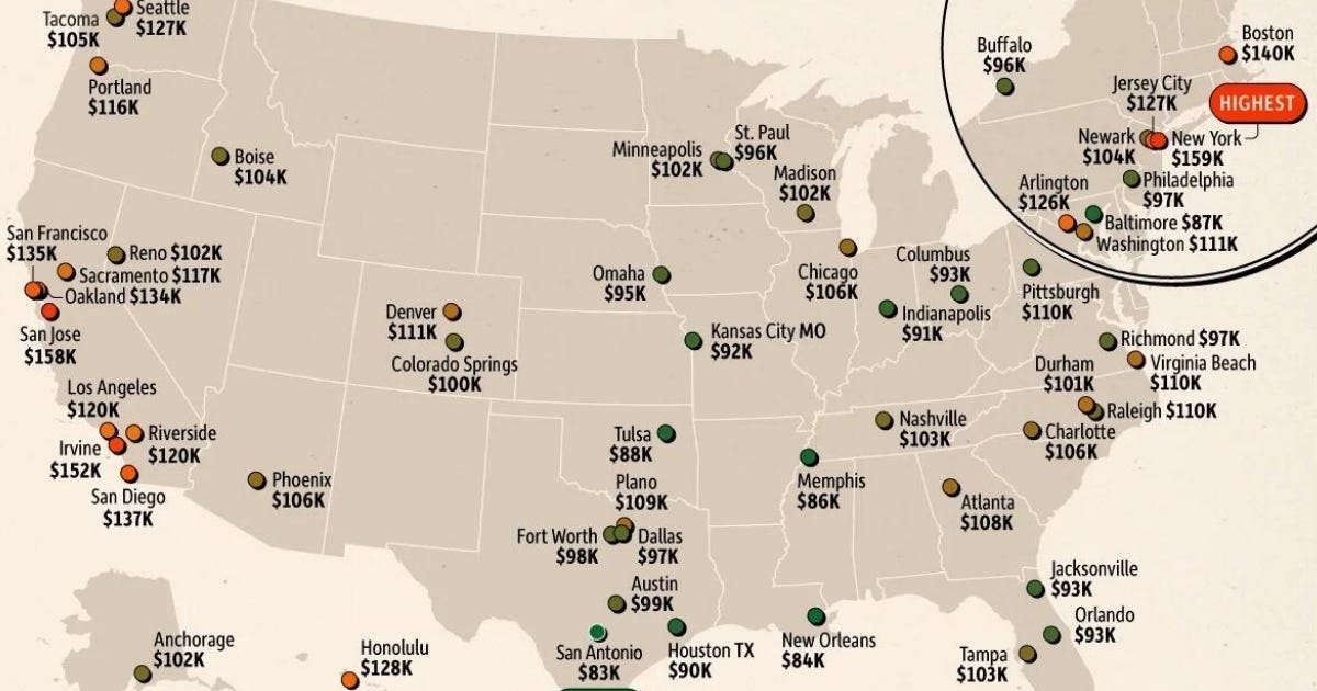This is the Salary Needed to Live Comfortably in U.S. Cities