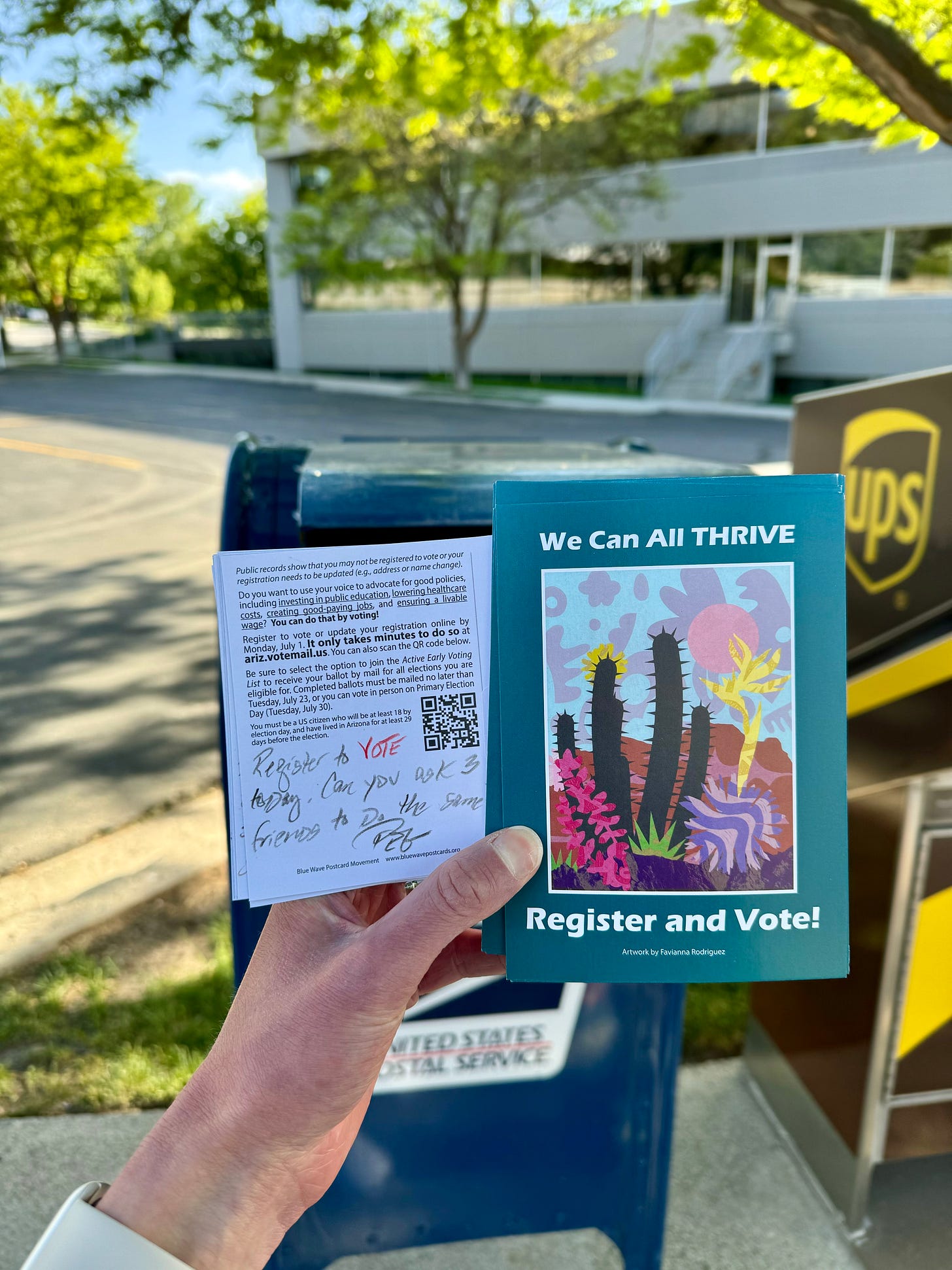 Mailing postcards to Arizona voters