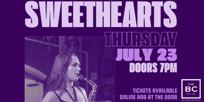 The Sweethearts @ The BC Tickets at Barwon Club Hotel (South Geelong, VIC) on Thursday, 23 July 2026 The Sweethearts @ The BC Tickets at Barwon Club Hotel (South Geelong, VIC) on Thursday, 23 July 2026
