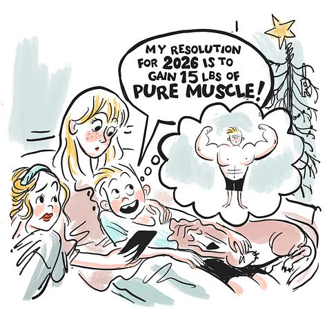 comic showing Claire debating what step comes first in new morning routine. New resolution: be more decisive. 